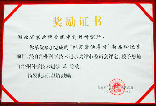 “双河紫油厚朴新品种选育”获科技进步三等奖.jpg